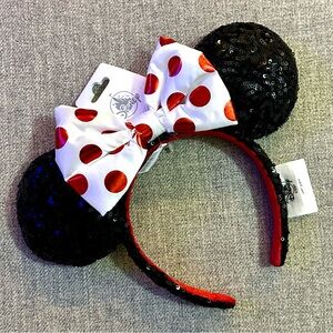Disney Parks Original Red Polka Dot Sequins Ear Headband